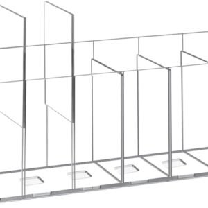 Acrylic storage box (1 piece), 6-compartment design (including removable dividers), can be used as a makeup brush holder, pen holder, desktop accessory holder, cosmetic holder, office stationery holder, bathroom and kitchen supplies holder: Office Supplies