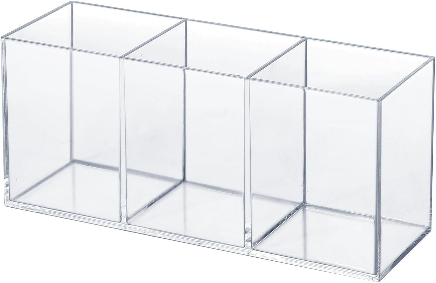 Transparent Acrylic Cutlery and Pen Holder, Transparent Plastic Cutlery Holder, Ideal for Office, Bedroom, and Bathroom Storage Needs: Office Supplies