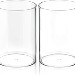 2-Piece Acrylic Cylindrical Pen Holder Set, Stylish Transparent Desktop Organizer, Round Makeup Brush Holder, Suitable for Home, School, and Office Desks & Stationery Organizers | Office Supplies