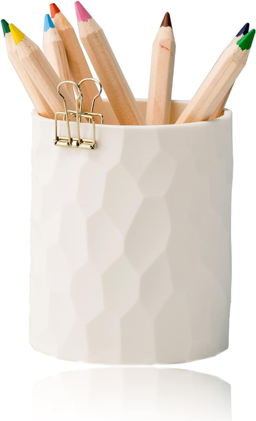 Pen Holder, Silicone Waterproof Pencil Holder, Simple Modern Minimalist Design, can be used for cosmetic storage and multi-functional office supplies storage, suitable for home, children, and school (Beige): Office Supplies