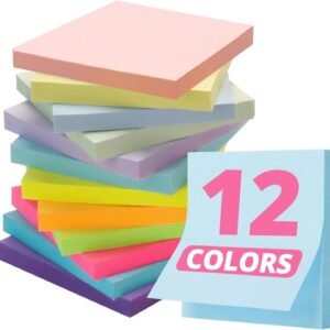 Sticky Notes, 12 Pads, 3x3 inches, Soft Pastel Self-Stick Note Pads, Perfect for Office, Study, and Daily Life Organization - Soft Pastel