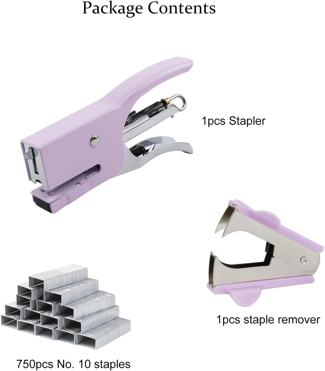 Small Hand-held Set 15 Sheet Capacity inclus 750Pcs and A Remover Mini for Office School Home or Travel Use. (Purple) - Image 2