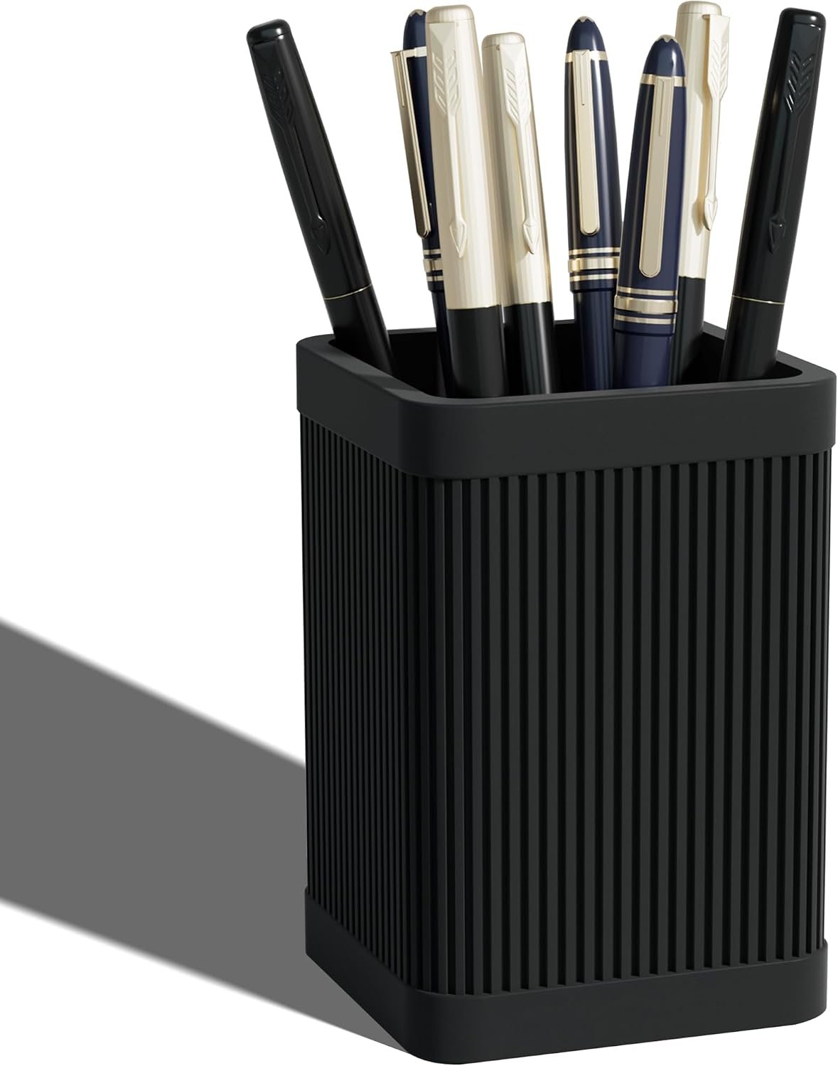 Artistic Aesthetic Desktop Pen Holder, Modern Minimalist Silicone Material, Stylish Office Desk Decoration, Made of 5mm Thickened High-Quality Silicone, Desktop Organizer and Accessories (Black) | Desktop Supplies (Modern Style): Office Supplies