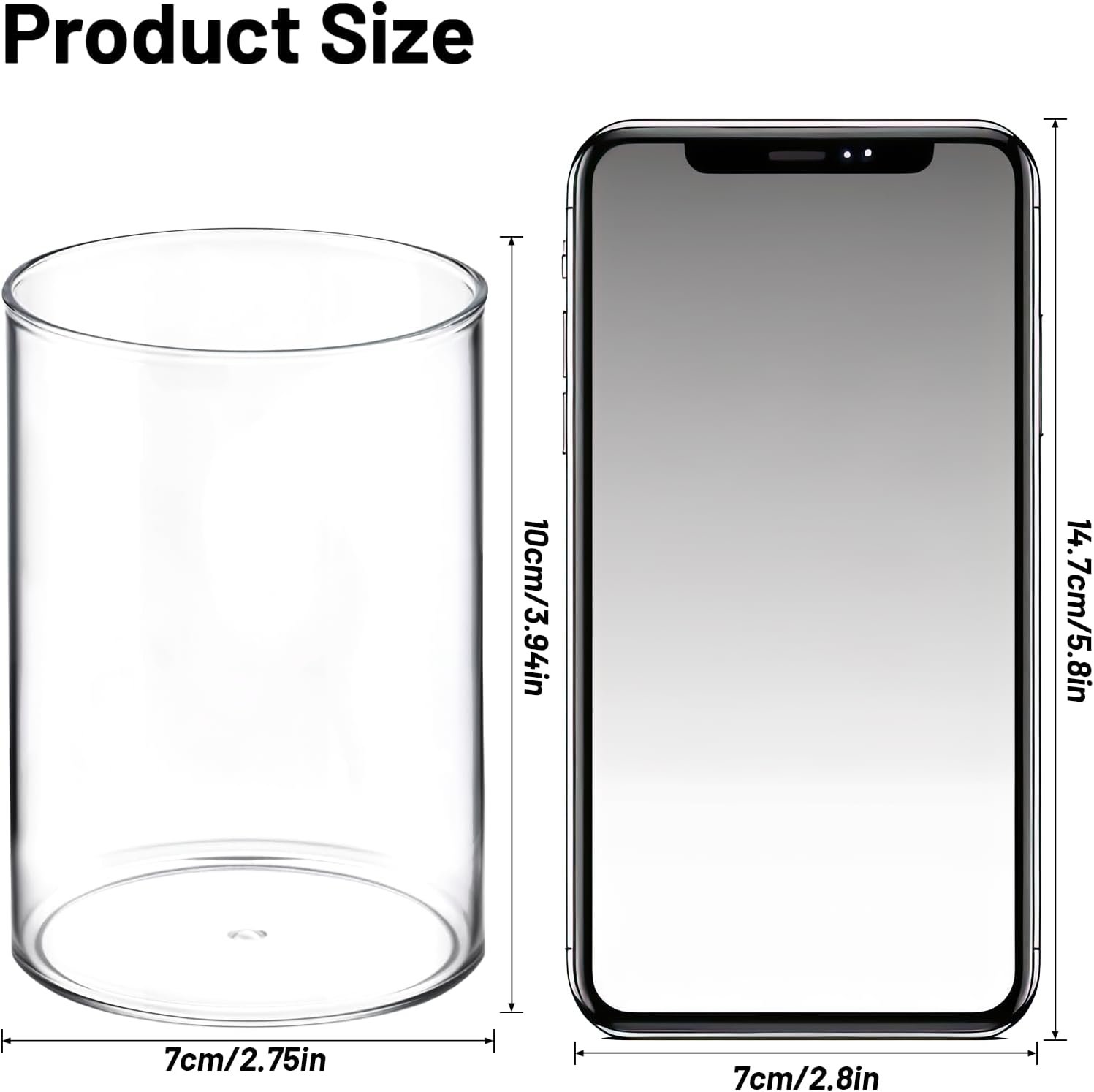 2-Piece Acrylic Cylindrical Pen Holder Set, Stylish Transparent Desktop Organizer, Round Makeup Brush Holder, Suitable for Home, School, and Office Desks & Stationery Organizers | Office Supplies - Image 2
