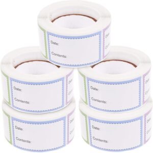Blank date label stickers, suitable for food containers and bottles, portable self-adhesive labels