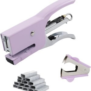 Small Hand-held  Set  15 Sheet Capacity  inclus 750Pcs  and A  Remover  Mini   for Office  School  Home or Travel Use. (Purple)