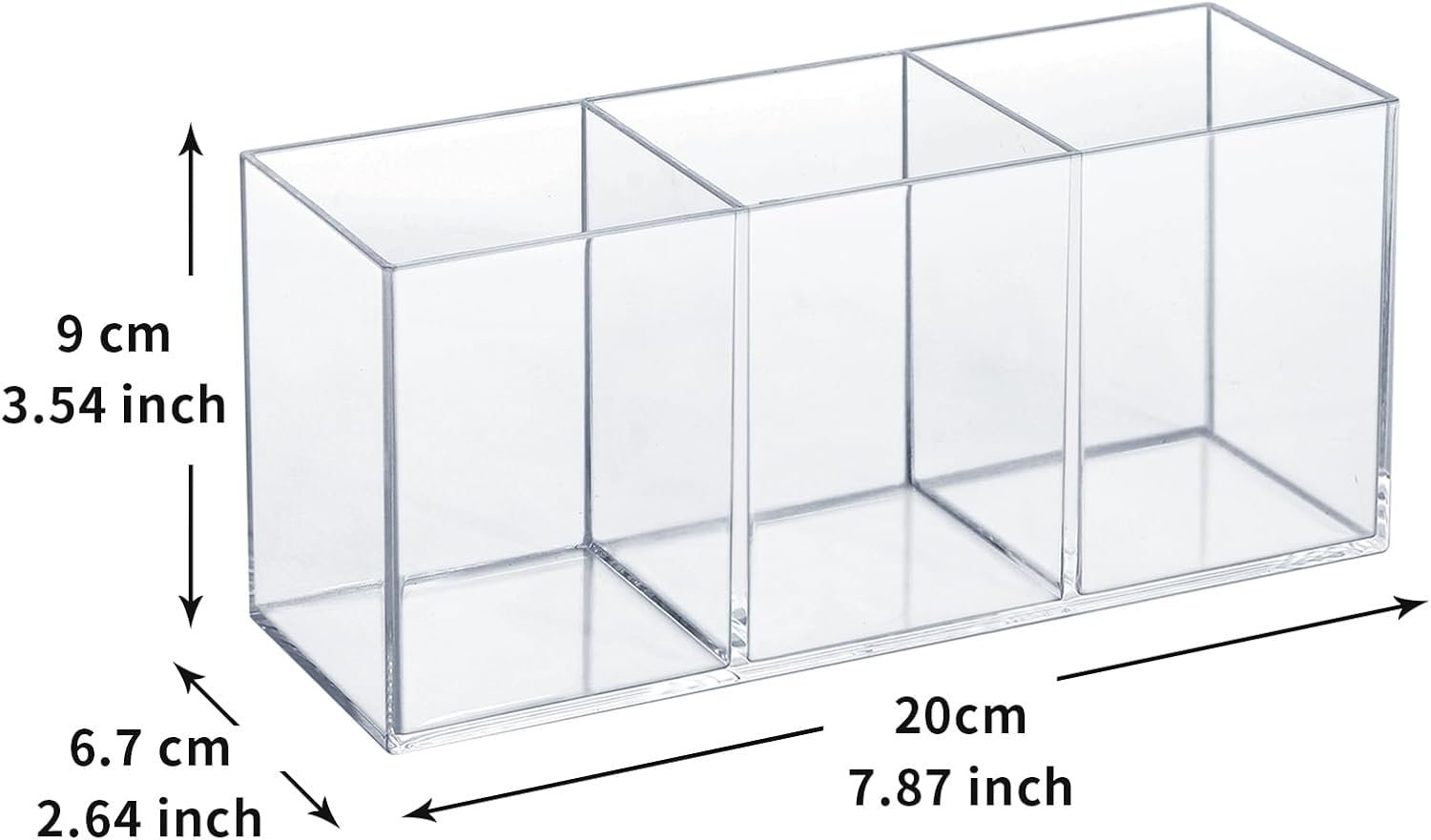 Transparent Acrylic Cutlery and Pen Holder, Transparent Plastic Cutlery Holder, Ideal for Office, Bedroom, and Bathroom Storage Needs: Office Supplies - Image 2
