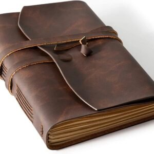 Leather Journal Notebook - Genuine Leather Journals for Writing 260 Pages 5x7.1 Inches For Man and Women Gifts For Man Artist,Travel Journal,Brown