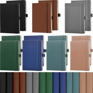 14 Pack Lined Journal Notebooks 5.5 x 8.2 Inch A5 Hardcover Notebook College Ruled Notepad with Pen Holder Leather Ruled Lined Journals for School Business Work Writing(Deep Color)