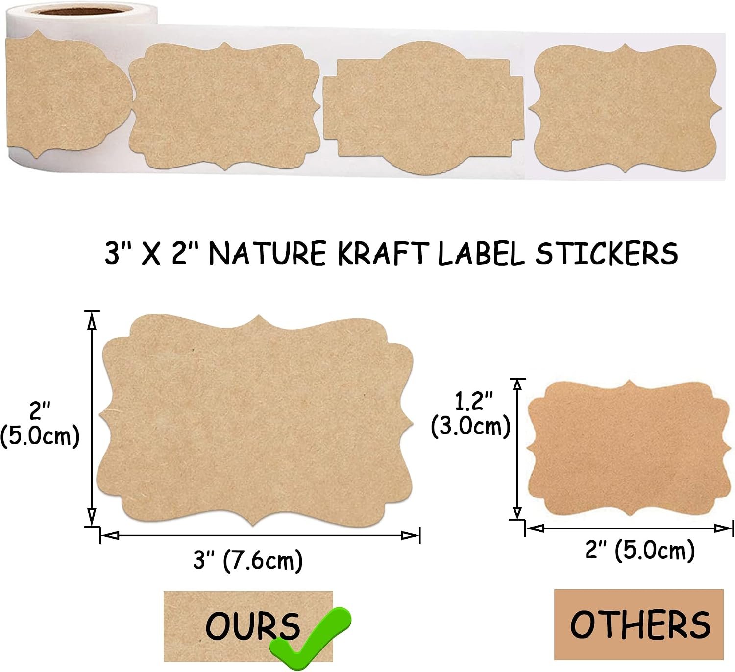 Kraft paper handwritten label stickers, suitable for essential oil bottles, jars or gift decoration - Image 2
