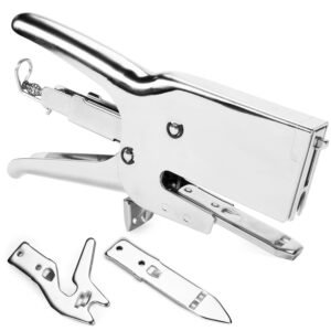 Heavy-Duty Plier Silver - Works with 7/16" (11 mm) Crown - Industrial Cardboard - Great for Sealing Boxes Mail Bags or Poster Tubes
