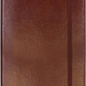 Brown Bonded Leather Notebook with 240 Ruled Pages, 5" W x 8.25" H