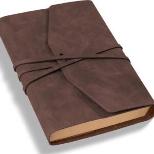 for Men Women Leather Bound Journaling Notebook Diary 160 Pages Book of Shadows Journal Soft Cover Journals for Writing Travel Gifts, 5.9x 8.6 in, Brown