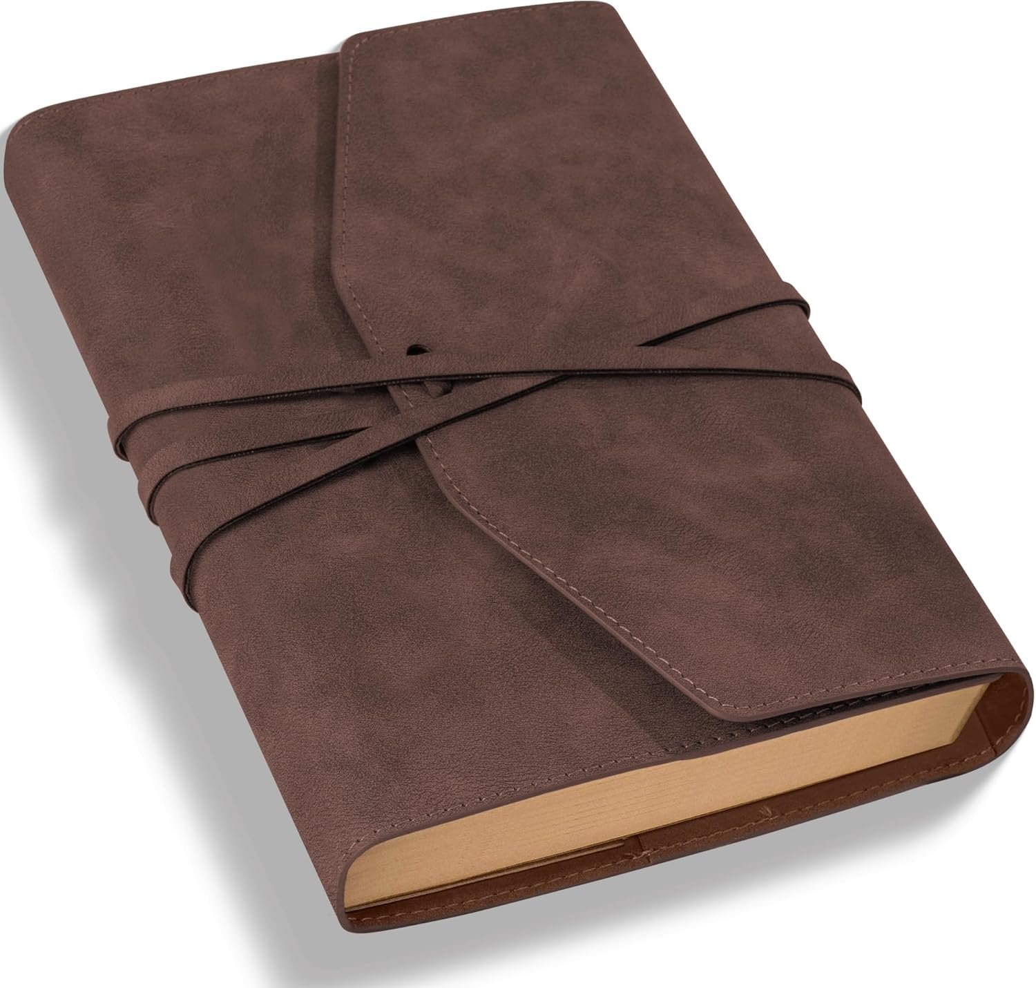 for Men Women Leather Bound Journaling Notebook Diary 160 Pages Book of Shadows Journal Soft Cover Journals for Writing Travel Gifts, 5.9x 8.6 in, Brown
